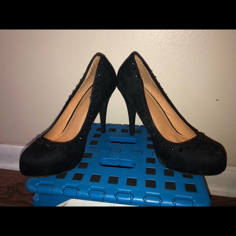 Black studded High heels